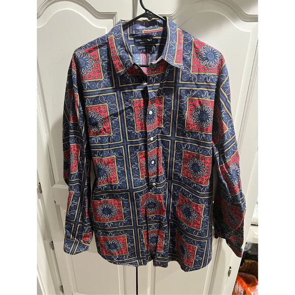 Daniel Cremieux XL Shirt Made in Hong Kong Paisley Bandana Fine Cotton - Picture 1 of 9